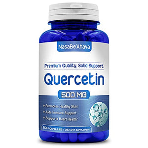 NasaBeahava Pure Quercetin 500mg Supplement - 200 Capsules - Quercetin Dihydrate to Support Cardiovascular Health