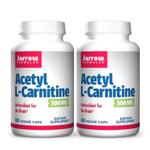 Jarrow Formulas Acetyl L-Carnitine 500 mg - 60 Veggie Caps, Pack of 2 - Antioxidant Protection for The Brain - Supports Energy Production & Metabolism - Up to 120 Servings