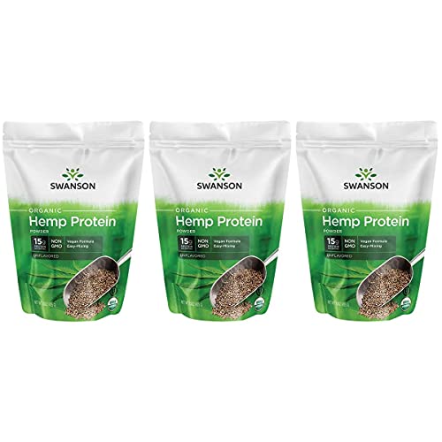 Swanson Certified Organic Hemp Protein 15 Ounce (425 g) Pwdr (3 Pack)