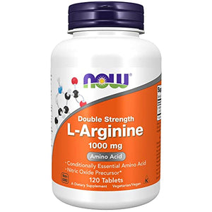 NOW Supplements, L-Arginine 1,000 mg, Nitric Oxide Precursor, Amino Acid, 120 Tablets, Orange, (0035)