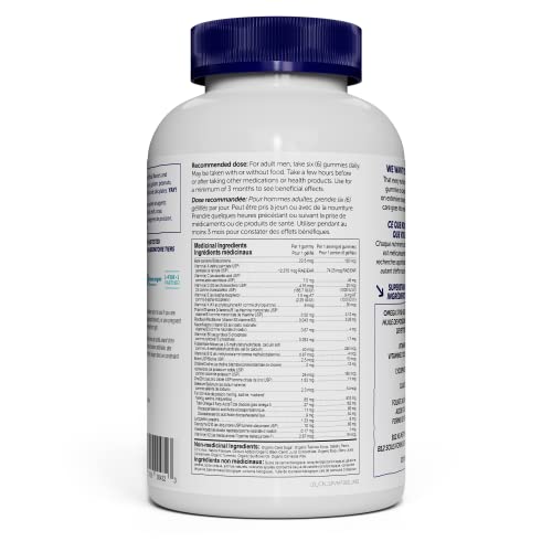 SmartyPants Men's Formula, Daily Multivitamin for Men: Vitamins C, D3, Zinc, Omega 3, CoQ10, & B12 for Immune Support, Energy, Prostate & Heart Health, Fruit Flavor, 180 Gummies (30 Day Supply)