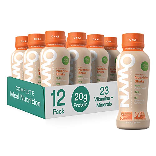 OWYN Meal Replacement Shakes for Weight Loss, 100% Vegan Plant-Based Protein, Chai, 12 Pack, 20g Protein, 23 Key Vitamins and Minerals, Gluten-Free, Soy-Free, Tree Nut-Free, Egg-Free, Allergy-Free