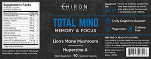 Total Mind Nootropic (90 ct) | Premium Brain Booster Supplement - Improve Memory, Focus and Concentration | Lions Mane Mushroom, Huperzine A, Ginkgo Biloba, Bacopa Monnieri