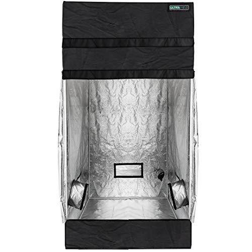 ULTRA YIELD 48"x48"x84" + 12" Extension Grow Tent - 1680D Mylar Professional Indoor Growing Tents - Use for Hydroponics Growing System - 4x4