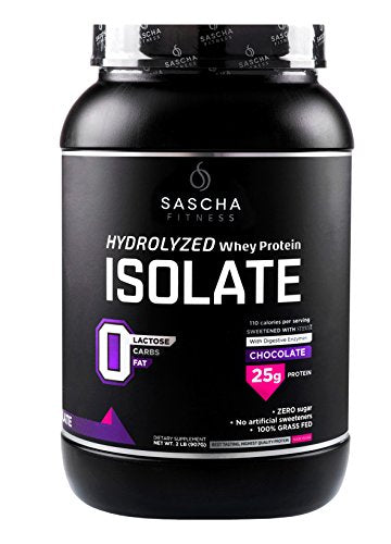 Sascha Fitness Hydrolyzed Whey Protein Isolate,100% Grass-Fed (2 Pound,Chocolate)