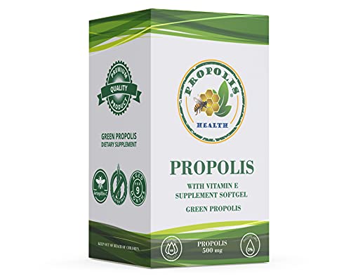 Bee Propolis Softgel 1000mg/Daily Per 2 Capsules | Brazilian Bee Propolis Extract - Immune Booster - Propolis Health - All Natural Allergy Supplement - Super Antioxidant |50 Days Supply Propolis Pills