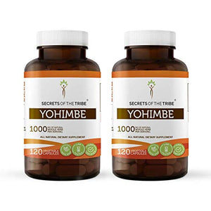 Yohimbe 120 Capsules(2 pcs.), 1000 mg, Wildcrafted Yohimbe (Pausinystalia yohimbe) Dried Bark (2x120 Capsules)