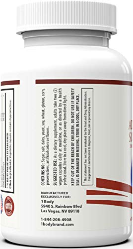 Adrenal Support Ashwagandha Capsules - Cortisol Manager - A Supplement containing Rhodiola Rosea, Vitamin B12, B5, B6, Magnesium, Ginger Root Extract, Schizandra Berry, Ashwaganda - Vegetarian