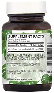 Natural Nutra Zinc Picolinate 30 mg, Double Strength, Raw and Pure, Highly Bioavailable Supplement for Growth, Immune and Thyroid Support, 100 Capsules