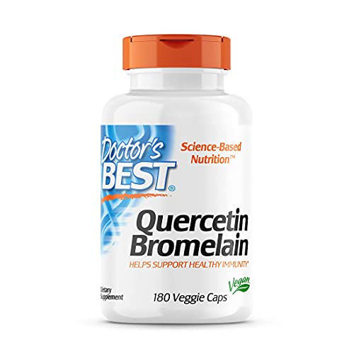 Quercetin Bromelain, Immunity Support, Heart, Joint & Healthy Respiratory System, Non-GMO, Vegan, Gluten Free, Soy Free,180 VC Exclusive Box of 1