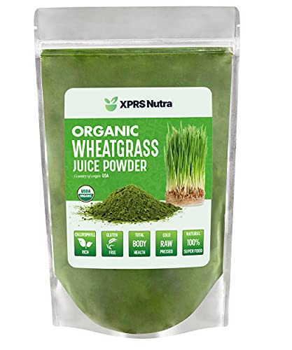 XPRS Nutra Organic Wheatgrass Juice Powder - Sustainably Grown in The US - Instant Wheat Grass Juice Powder Made from Concentrated Juice - More Potent Than Organic Wheatgrass Powder (16 oz)