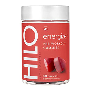 Hilo Active Wellness Caffeine-Free Gummies (Energize Pre-Workout, 60 Count)