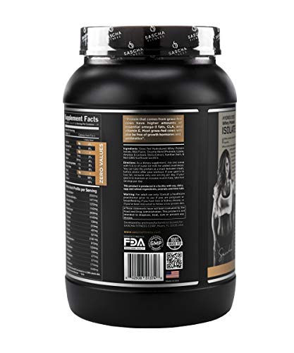 Sascha Fitness Hydrolyzed Whey Protein Isolate,100% Grass-Fed (2 Pounds, All) (Caramel)