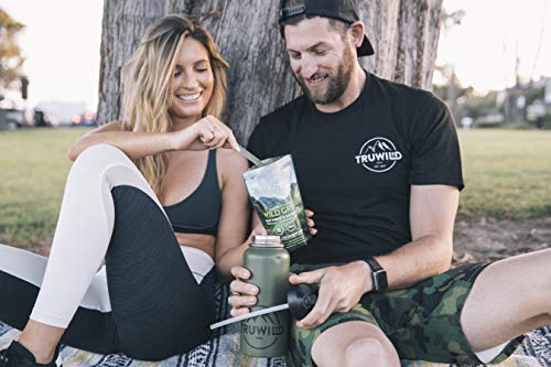 TRUWILD Wild Greens Certified Organic Green Superfood Adaptogen Powder - 22+ Amazing Organic Foods - Reishi, Ashwagandha, Maca, Moringa, Wheatgrass, Bitter Melon - Immune Support & Natural Flavor
