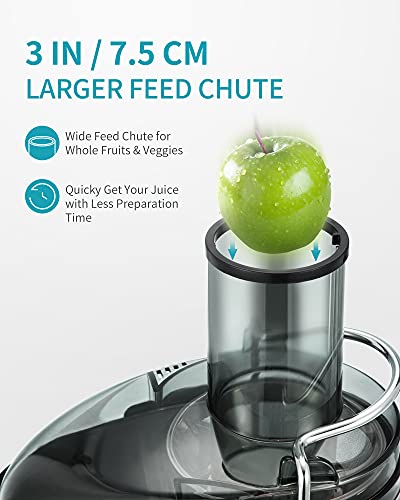 Ultrean Centrifugal Juicer, Juicer Machine with Extra-wide 3" Feed Chute, 2 Speed Juicer Extractor for Fruits & Vegetables, Citrus Juicer Easy to Clean, Electric Juicer with Big Mouth BPA Free, 800W