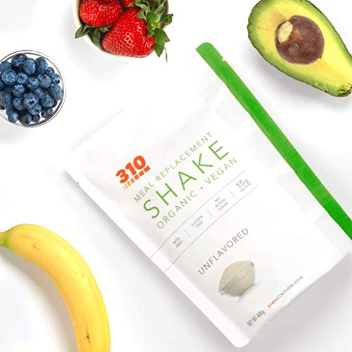 Vegan Organic Plant Protein Powder and Meal Replacement Shake - By 310 Nutrition - Gluten, Dairy and Soy Free - 0g of Sugar | Keto and Paleo Friendly… (Unflavored, 14 Servings)