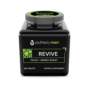 Youtheory Revive for Men - Plant-Based Clean Energy, 120 Tablets (1 Bottle)