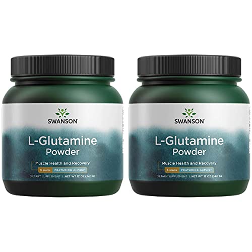 Swanson Amino Acid Ajipure L-Glutamine Powder 12 Ounce (340 g) Pwdr (2 Pack)