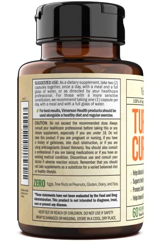 Turmeric Curcumin with BioPerine Black Pepper Extract 1200mg - Natural Joint & Immune Support with 95% Curcuminoids. High Absorption Antioxidant Vegan Supplement. Inflammatory and Immune Response