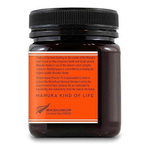 Wedderspoon Raw Premium Unpasteurized Manuka Honey, KFactor 16, 8.8 Oz