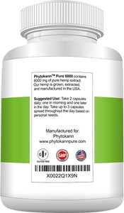 Hemp Oil Capsules 6000 Mg (120 Capsules | 120 Servings) - Best 100% Organic Hemp Oil Extract for Pain Support - Natural Stress Relief and Immune Support with Omega 3 6 9 - Made in USA