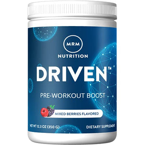 MRM Nutrition Driven Pre-Workout Powder | Mixed Berry Flavored | 125mg Caffeine | Pure Ingredients | Muscle + Hydration + Energy Blends | Performance Energy | Vegan + Gluten-Free | 29 Servings