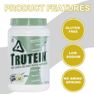 Body Nutrition Protein Powder - Trutein Naturals Vanilla Bean 2lb Whey, Natural Keto Drink - Weight Loss, Workout, Recovery