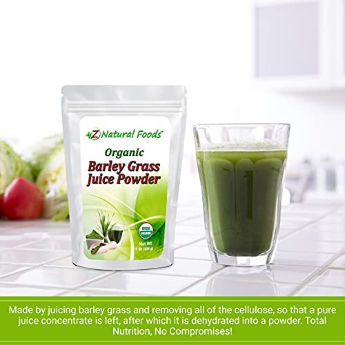 Organic Barley Grass Juice Powder - 1 lb - Amazing Green Superfood Perfect For Smoothies, Drinks, Recipes - Rich In Vitamins, Minerals, Antioxidants - Raw, Vegan, Non GMO
