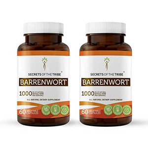 Barrenwort 60 Capsules(2 psc.), 1000 mg, Organic Barrenwort (Horny Goat Weed, Epimedium Grandiflorum) Dried Leaf (2x60 Capsules)