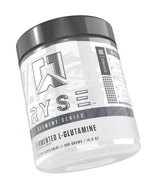 RYSE Up Supplements, Element Series Fermented L-Glutamine Amino Acid (5g), Unflavored, 300 Gram (60 Servings)