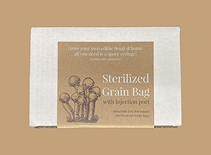 Sterilized Grain Bag with Injection Port - Fast Colonization, Robust Mycelium Growth - Grow Your Own Edible Mushroom at Home - 3(lbs)