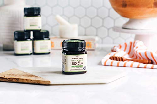 Wedderspoon Raw Organic Manuka Honey KFactor 16+ Unpasteurized, Genuine New Zealand Honey, Multi-Functional, Non-GMO Superfood, Organic Kfactor, 8.8 Ounce
