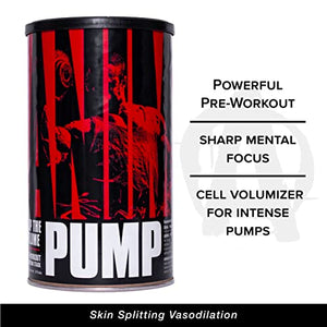 Animal Pump – Preworkout - Vein Popping Pumps – Energy and Focus – Creatine – Nitric Oxide – Easy to Remove Stimulant Pill for Anytime Workouts – 30 Packs