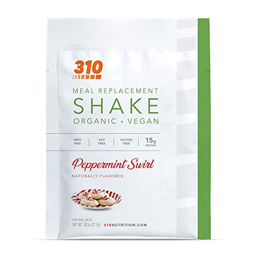 Vegan Organic Plant Protein Powder and Meal Replacement Shake - By 310 Nutrition - Gluten, Dairy and Soy Free - 0g of Sugar | Keto and Paleo Friendly… (Peppermint Swirl, 1 Serving)