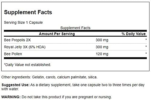 Swanson Royal Jelly Propolis Complex 60 Capsules 3 Pack
