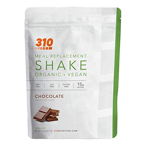 Vegan Organic Plant Protein Powder and Meal Replacement Shake - By 310 Nutrition - Gluten, Dairy and Soy Free - 0g of Sugar | Keto and Paleo Friendly… (Chocolate, 14 Servings)