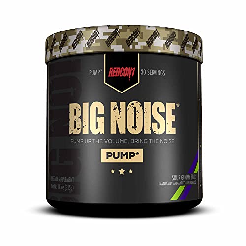 Redcon1 Big Noise Pump Formula (30 Servings) - Non-Stim, Increased Energy and Focus, Vasodilator, Intense Pumps (Sour Gummy Bear)