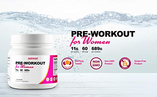 Nutricost Pre-Workout Powder for Women Peach Mango (60 Serv)