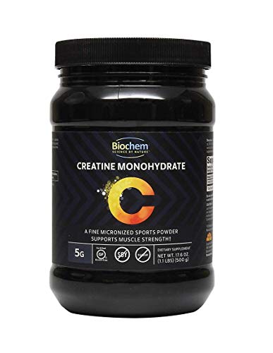 Biochem Creatine Monohydrate - 5g - 100 Servings - Pre-Workout Supplement - May Help Support Muscle Strength - Vegan - Keto-Friendly - Certified Gluten-Free