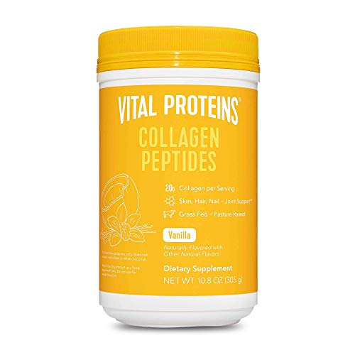 Vital Proteins Collagen Peptides Powder Supplement with Madagascar Vanilla Beans, Coconut, Hydrolyzed Collagen Skin Hair Nail Joint, Dairy Free - Vanilla 10.8 oz