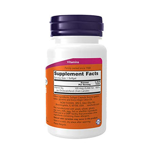 NOW Supplements, Vitamin D-3 5,000 IU, High Potency, Structural Support*, 240 Softgels, (NF_0373)