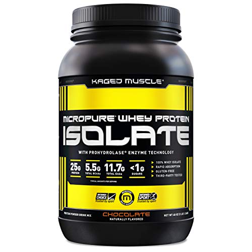 Kaged Muscle Whey Protein Powder 100 Whey Protein Isolate for Post Workout Recovery 3lbs, Chocolate, 48 Ounce