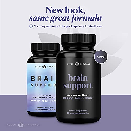 Brain Supplement — Natural Nootropic Brain Booster for Focus, Energy, Memory, Mood, Clarity, and Brain Support with Lions Mane, Ginkgo Biloba & Bacopa Monnieri, Memory Supplement & Focus Supplement