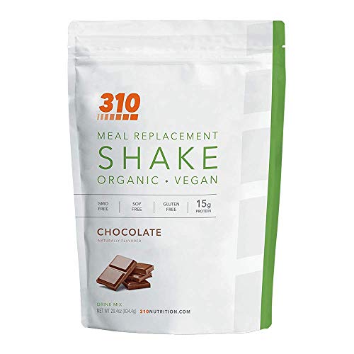 Vegan Organic Plant Protein Powder and Meal Replacement Shake - By 310 Nutrition - Gluten, Dairy and Soy Free - 0g of Sugar | Keto and Paleo Friendly… (Chocolate, 28 Servings)