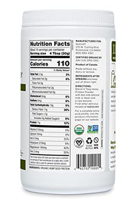 Nutiva USDA Organic Cold-Pressed Raw Hemp Seed Plant Protein with Hi-Fiber and Essential Amino Acids Powder, Non-GMO, Whole 30 Approved, Vegan, Gluten-Free & Keto, 16 Ounce