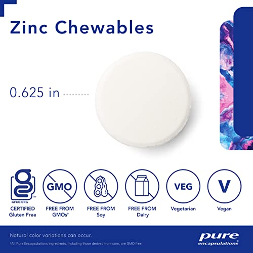 Pure Encapsulations Zinc Chewables | Supplement for Immune System Support, Growth and Development, Wound Healing, Prostate, and Reproductive Health* | 100 Chewable Tablets | Natural Orange Flavor