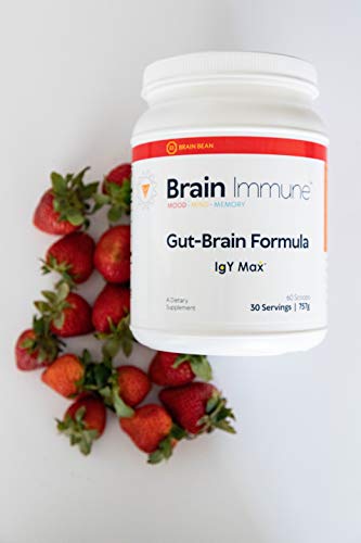 Brain Bean Brain-Immune | Advanced Formula to Support Leaky Gut, Leaky Brain, Immune System | with 10g Colostrum with Lactoferrin, 5g L-Glutamine, 4g IgY Max, and 1g Inulin | 30 Servings