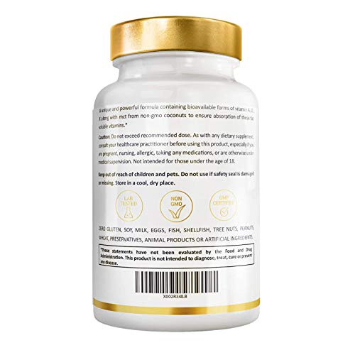 Vegan ADK Vitamin Supplement (5,000 IU I 90 Capsules) w/MCT Oil for Max Absorption - Heart, Bones and Immune Support - Vitamins A, D3 5,000 IU, K1, K2 (MK7 and MK4) - No Soy Non-GMO Gluten Free