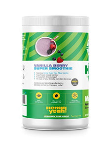 Manitoba Harvest Hemp Yeah! Organic Max Fiber Protein Powder, Vanilla, 16oz; with 10g of Fiber, 9g Protein and 1.9g Omegas 3&6 per Serving, Preservative Free, Non-GMO