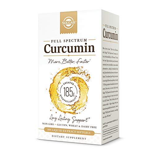 Solgar Full Spectrum Curcumin Liquid Extract, 105 Softgels - Faster Absorption - Brain, Joint & Immune Health - Long Lasting Support - Non GMO, Gluten Free, Dairy Free - 105 Servings